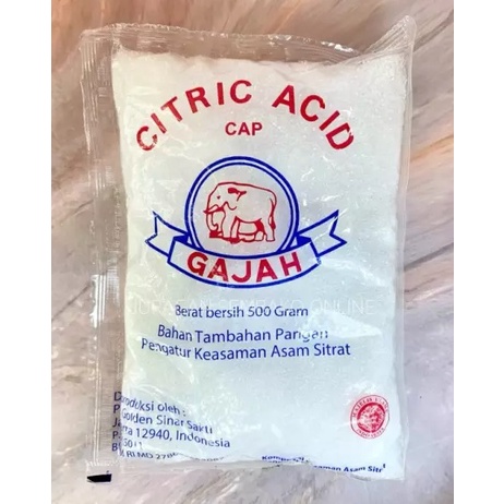 

CITRIC ACID Cap Gajah 50gr / Citrun / Asam Sitrat