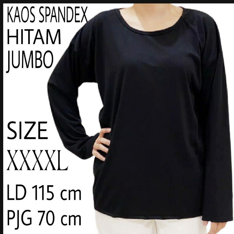 kaos jumbo XXXXL/XXXL/XXL/XL lengan panjang manset panjang jumbo bahan spandex premium halus dan lembut