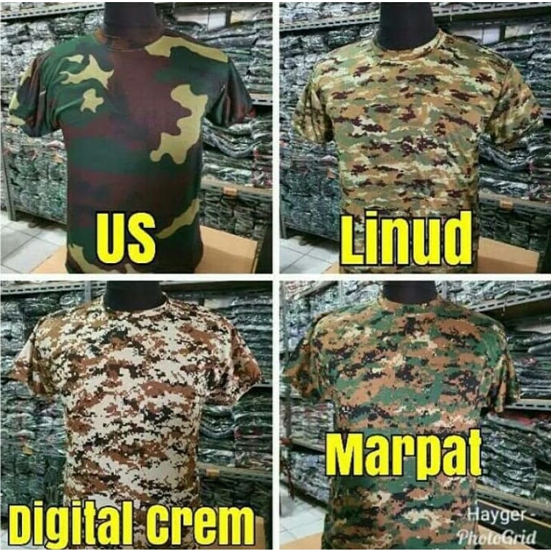 kaos pendek loreng