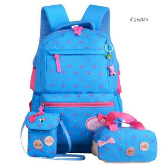 RLY68_Tas Ransel Bintang Tabur Laptop Kamera Dompet HP Android Selempang Keren Gaya Cewek Cowok