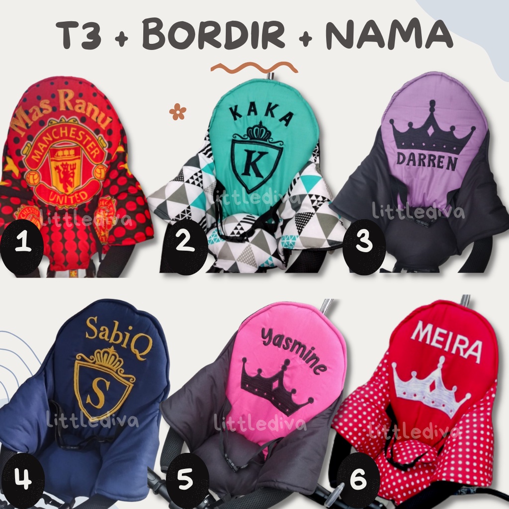 NON COD - FREE Bordir Nama TRIKE PAD SEGITIGA SEGIEMPAT BOY &amp; GIRL - Alas Stroller Sandaran Bayi Akachan Micro Trike BN