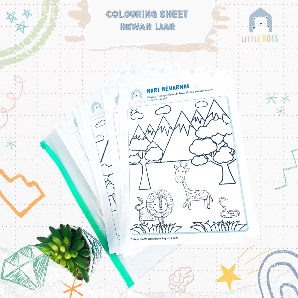 

Lembar Mewarnai Anak Coloring Sheet / Hewan Liar LITTLE BOSS