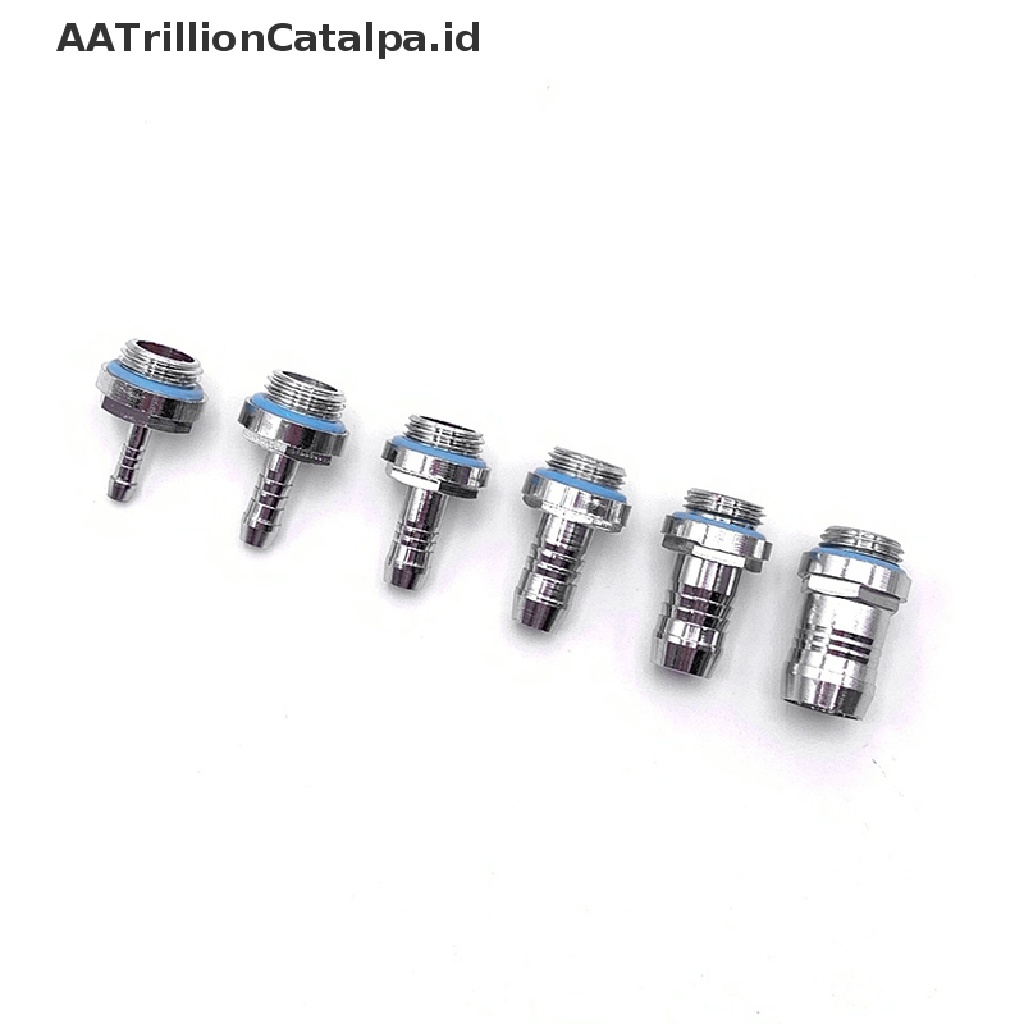 Aatrillioncatalpa 6pcs Barb Konektor Ulir G1 / 4 Untuk Sistem Pendingin Air PC