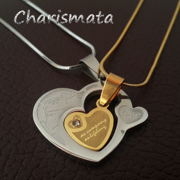 KALUNG TITANIUM COUPLE HATI DALAM