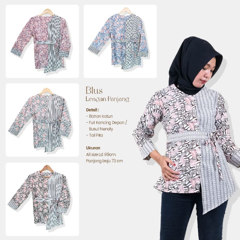 Blus Batik Wanita Lengan Panjang Murah - Naira Batik