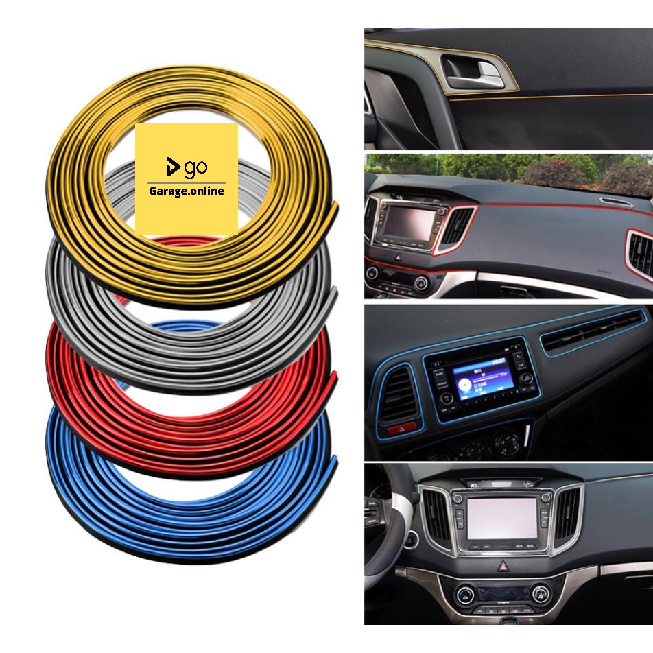 Strip LIS ELASTIS 5 METER VARIASI Panel Dashboard Interior Mobil ELEGANT+SCRAPER GLOSSY METALIK