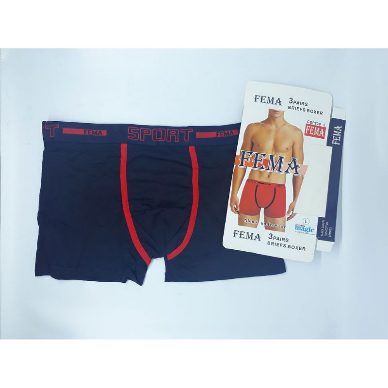 Boxer Pria Fema Ban Sport Ecer 4 pcs