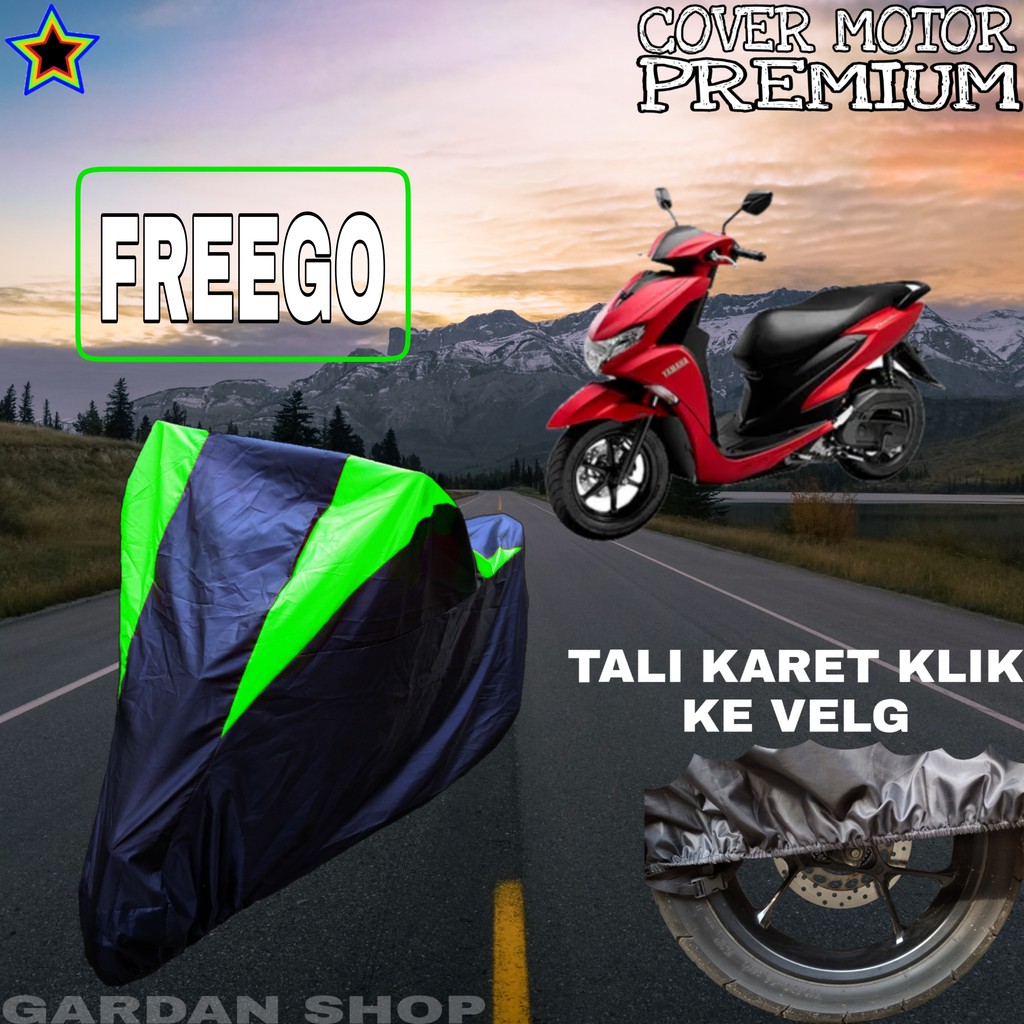 Sarung Motor FREEGO Hitam HIJAU Body Cover Penutup Pelindung Motor Freego PREMIUM