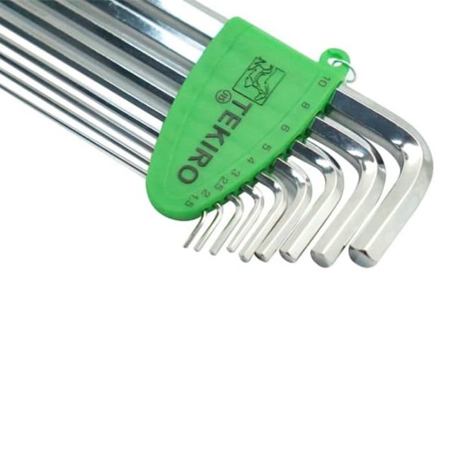 Kunci l set 9 pcs tekiro kunci l panjang ujung bulat 1.5 - 10 mm kunci l set kunci l set tekiro kunc