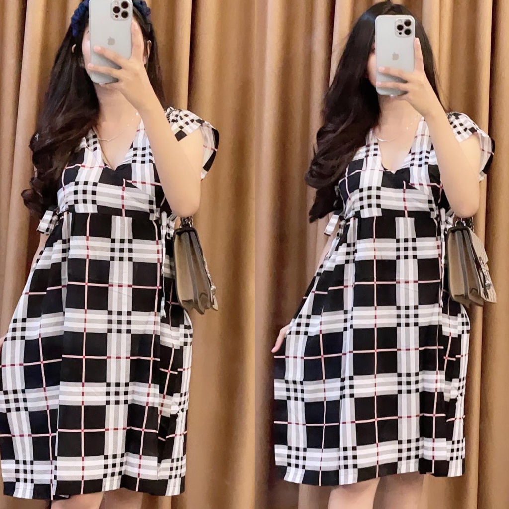 Baju tidur Daster kekinian kimono busui frendly bahan rayon adem-BERRY PUTIH