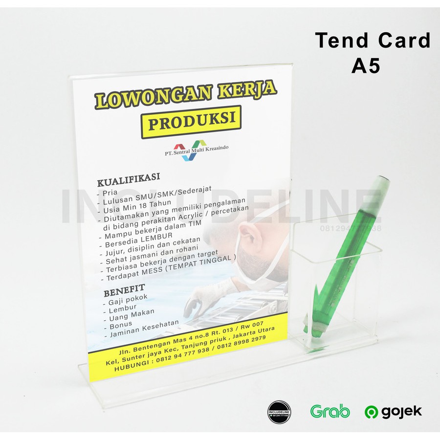 

Tend Card + tempat pulpen A5 Promosi