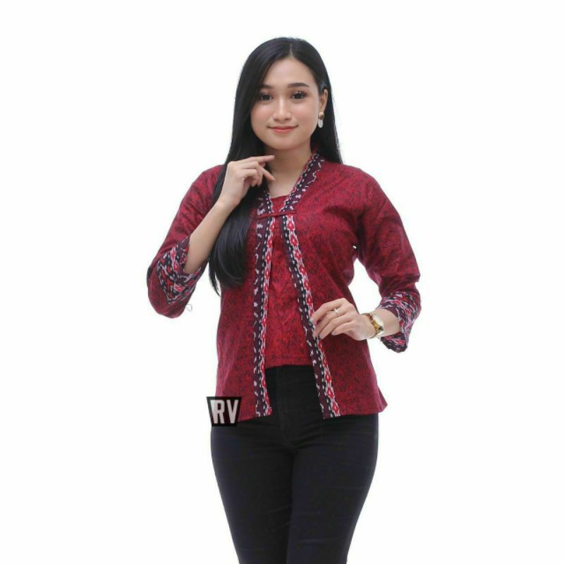 Rama Shinta Couple - Melani Set Couple Lilit Rovella Batik Couple Modern top 1-Wanita B mega abang