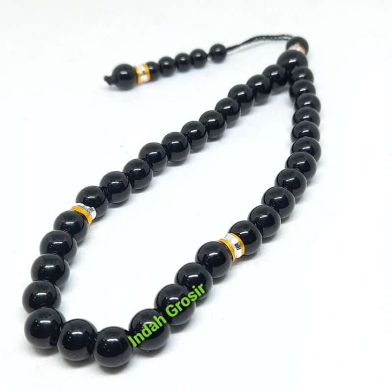 TASBIH BATU BLACK ONEX PEMBATAS COMBINASI