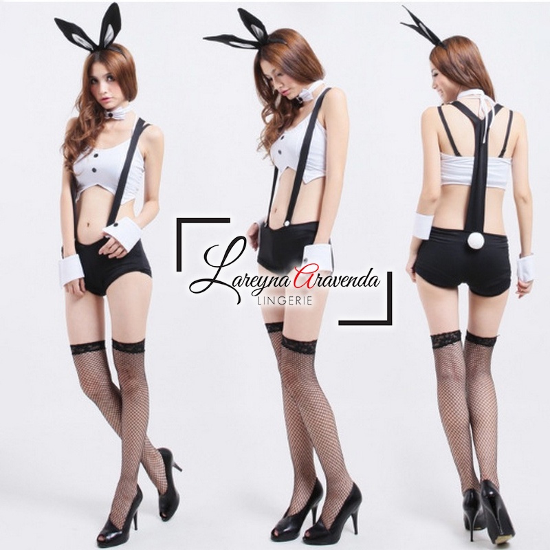 Set Lingerie Seksi + Celana Pendek Model Sexy Jumpsuit Bunny lg152