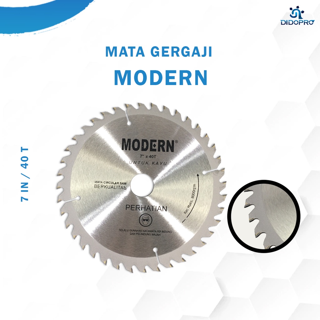 MATA CIRCULAR SAW KAYU TCT 7&quot; 40 T MODERN / MATA POTONG GERGAJI KAYU 7 INCH / MODERN SPARE PART