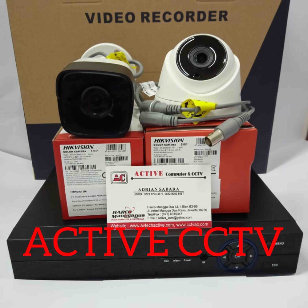 PAKET KAMERA CCTV HIKVISION 2 CAMERA 5MP FULL HD 5 MP