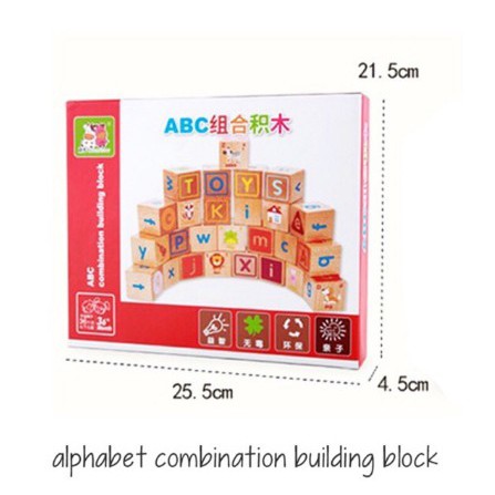Alphabet Combination Building Block - Maian Anak Balok Susun