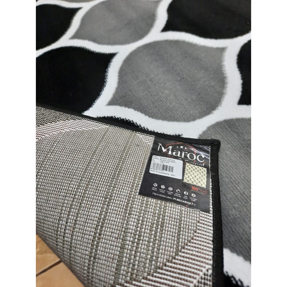 MAROC Karpet Lantai 100 x 150 BOG09 Black On Grey-3
