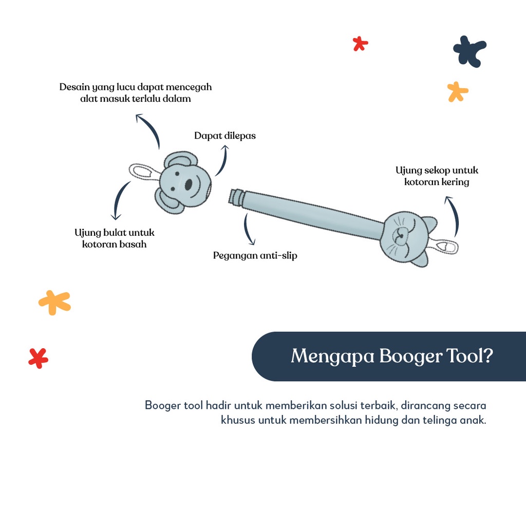 Little Momos Booger Tool | Pembersih Hidung &amp; Telinga Bayi Mirip Oogiebear