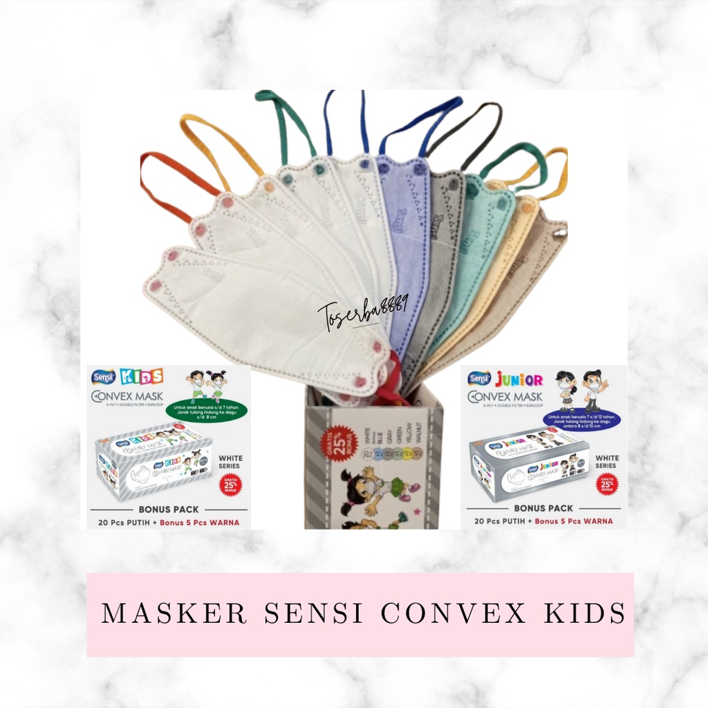 Masker Sensi Convex Anak Isi 25 5ply Double Filter Masker Anak Sensi ORIGINAL