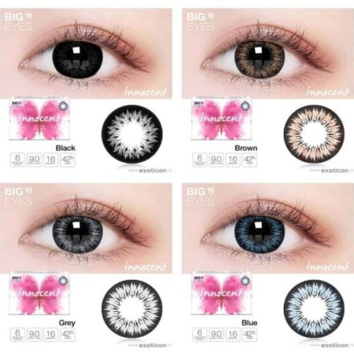 SOFTLENS MINUS INNOCENT BLACK  &amp; BLUE 16MM by EXOTICON