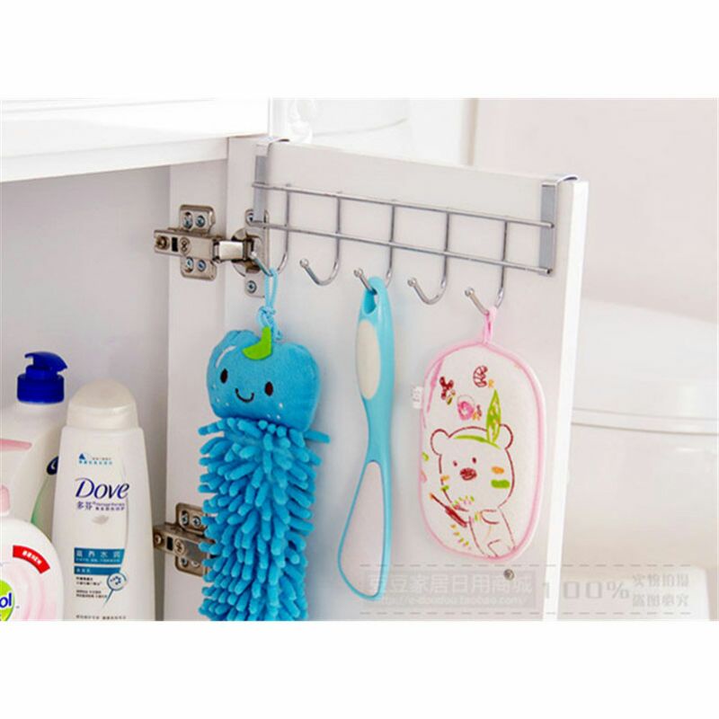Gantungan Organizer Rak Dapur 5 Hook DIVV l163 - Silver