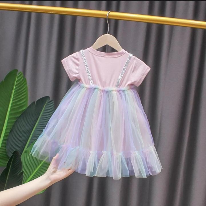 Juragan Junior [COD] CAMILLA Baju Dress Tutu Anak Perempuan Lengan Rajut Bahan Katun Usia 1-3 Tahun