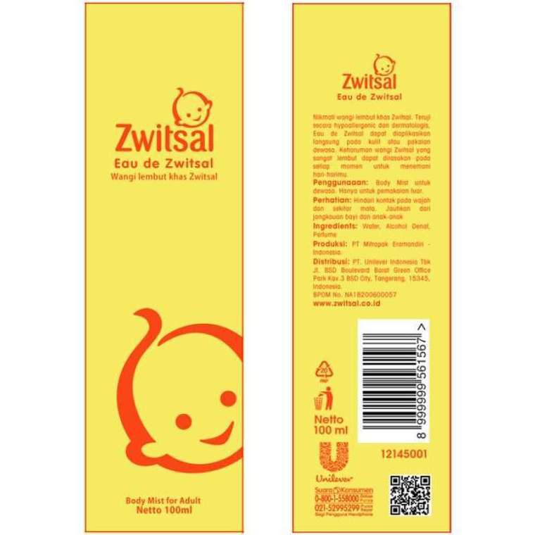 Zwitsal Eau De Toilette Body Mist / Kids Body Mist Parfum Perfume 100ml 100 ml