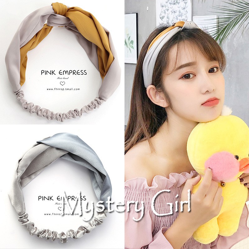 Mysterygirl - Jepit Rambut BANDANA POLOS RAMBUT ALA KOREA BANDA RAMBUT WANITA AKSESORIS Rambut  Motif Bunga Kekinian Import COD