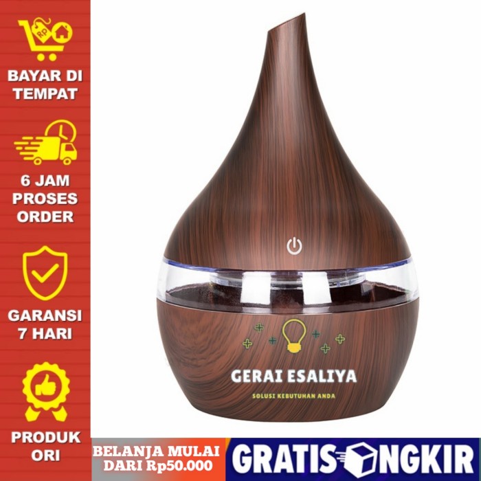 Ultrasonic Air Humidifier Aromatherapy Wood Grain 300ml - Humi K-H98