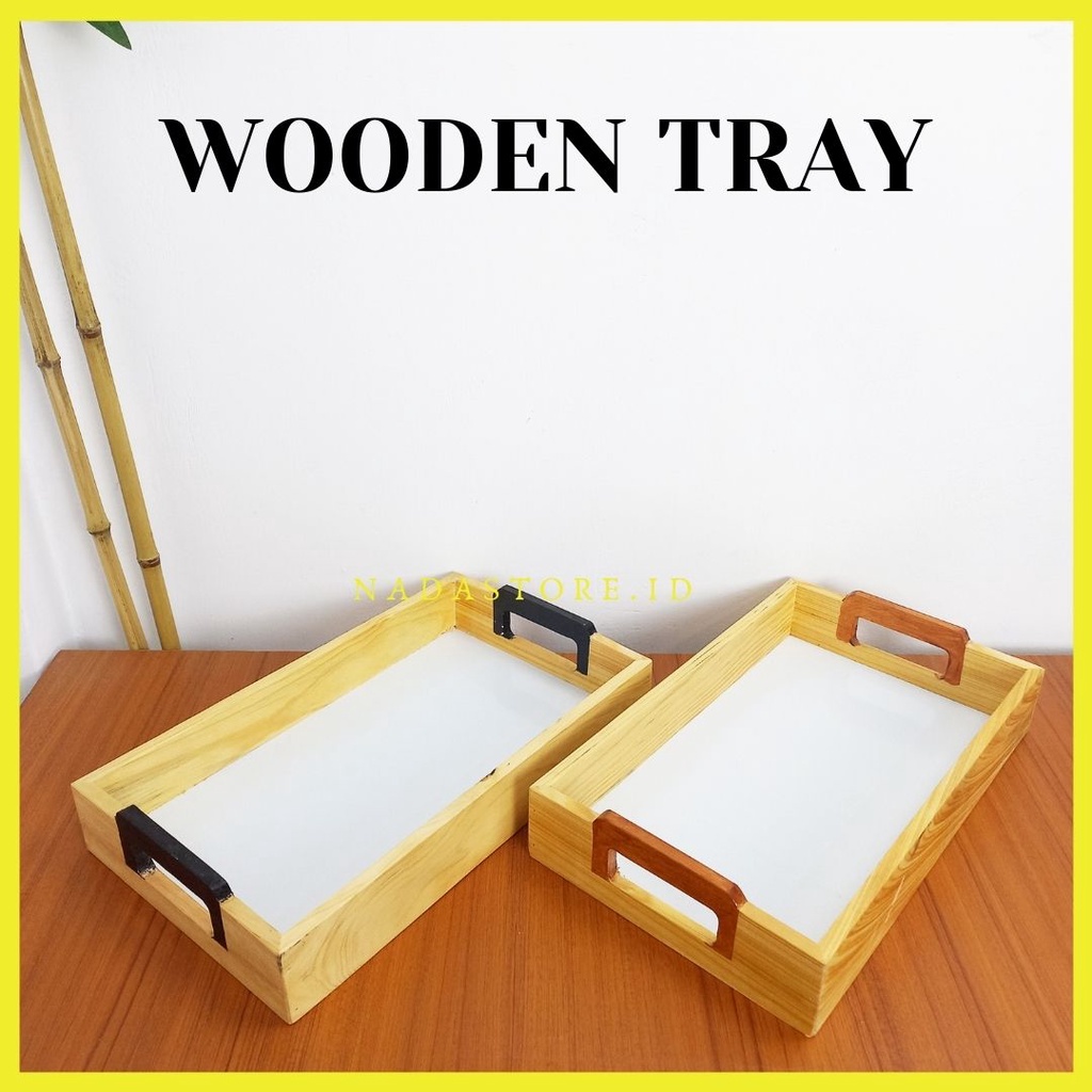 NEW PRODUCT - WOODEN TRAY / NAMPAN KAYU / BAKI / WOODEN SERVING TRAY 35 X 21 X 6 CM