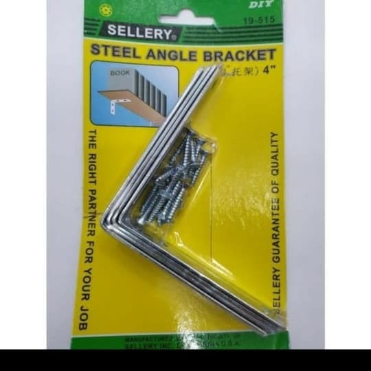 siku besi L / siku rak 10cm 4inch 1 set sellery