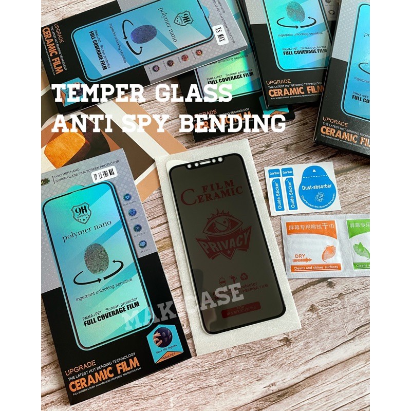 Temper Glass Anti Spy Bending Anti Retak