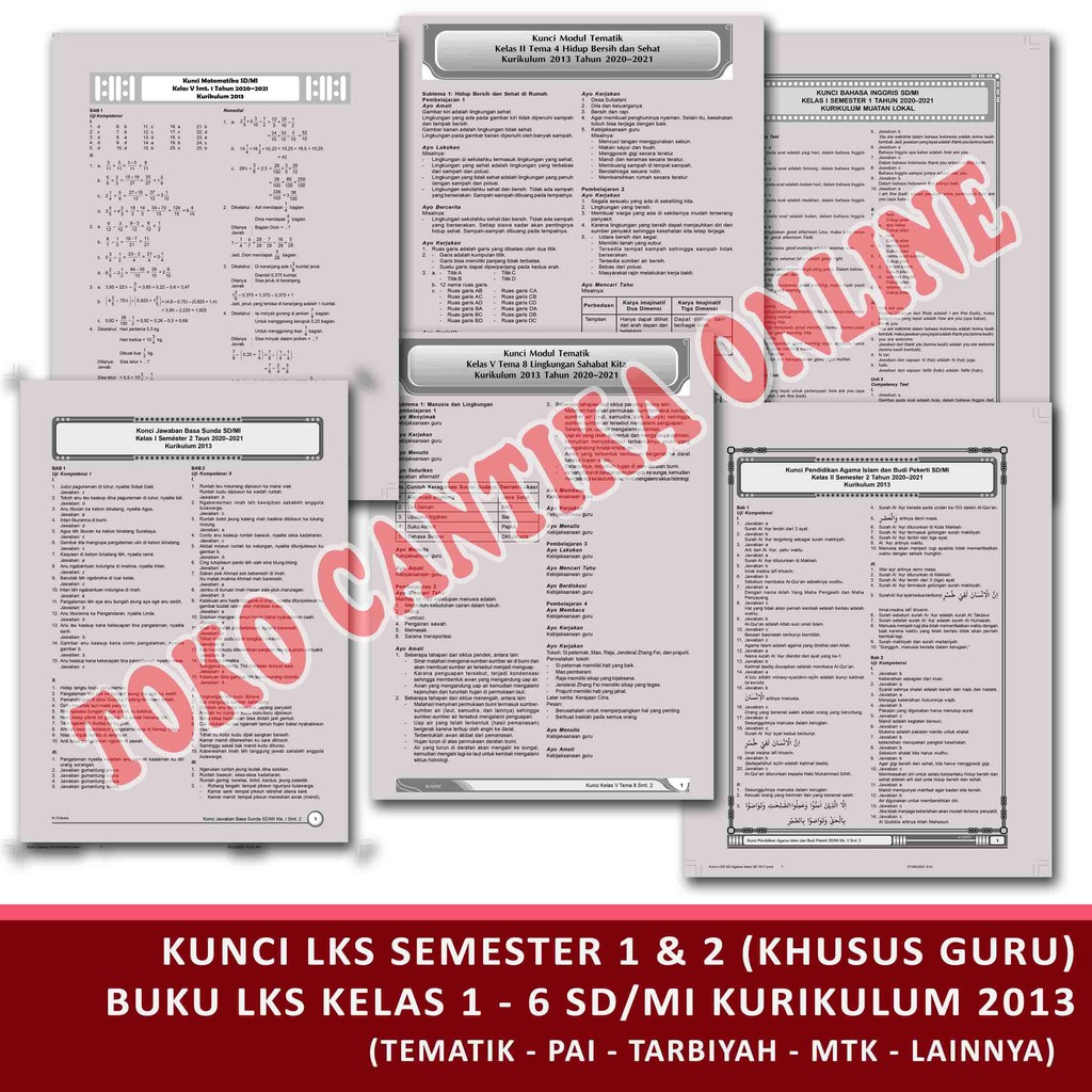 Kunci Jawaban Lks Modul Kelas 123456 Sd Mi Semester 1 2 Khusus Pegangan Guru Kurikulum 2013 Shopee Indonesia