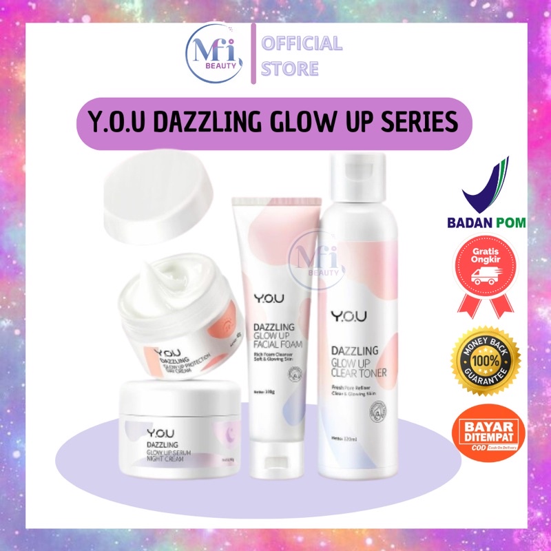 MFI - YOU DAZZLING GLOW UP SERIES | Facial Foam Toner Day &amp; Night 20 gr 40 gr Tone up Face Cream Body