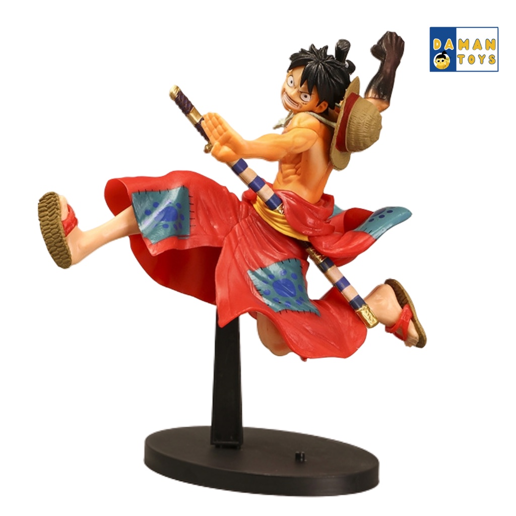 Action Figure Anime One Piece Luffy Wano Kimono