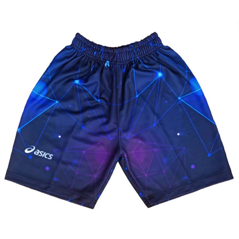 celana kolor voli volly Asic blue black full printing