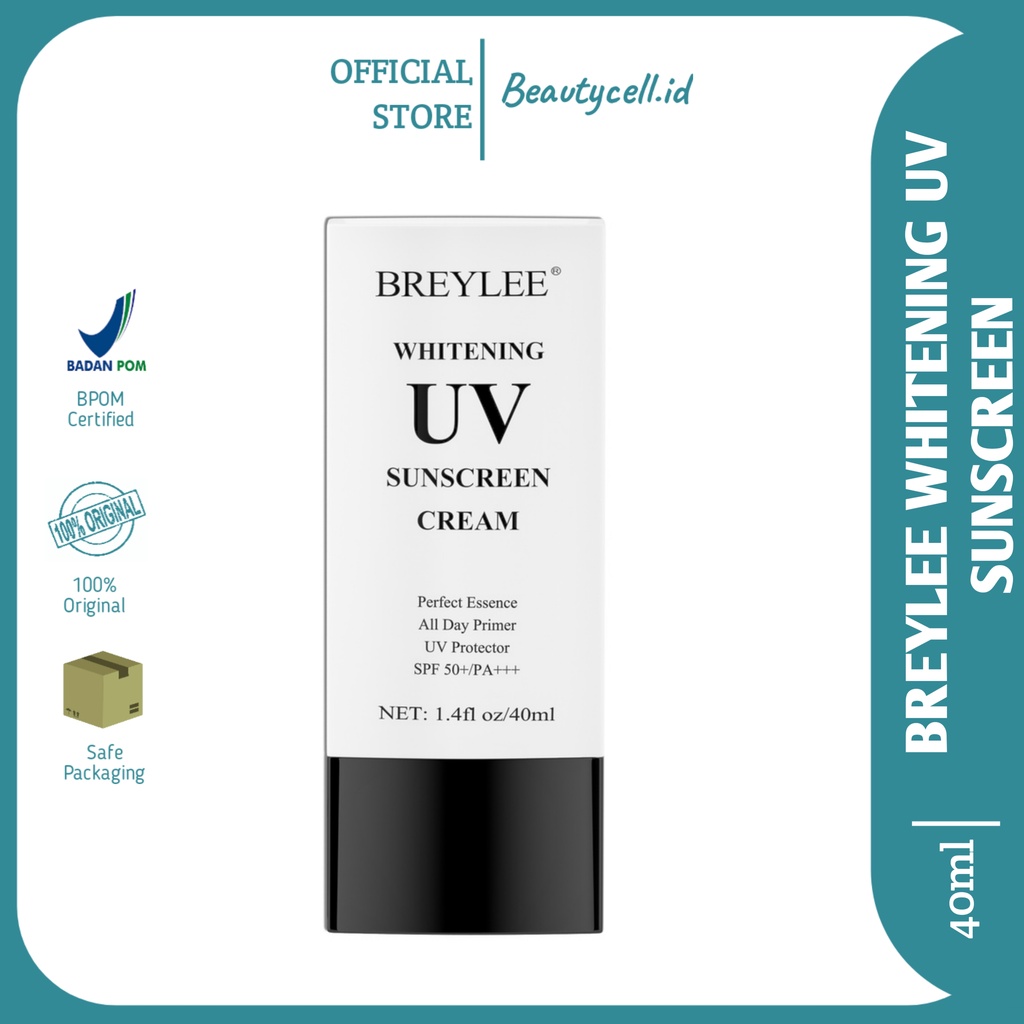 BREYLEE WHITENING UV SUNSCREEN CREAM Krim Tabir Surya SPF 50++ Pelindung Wajah dari Sinar Matahari Anti-Aging