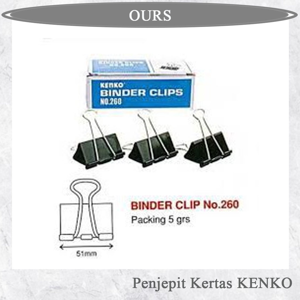 

BINDER CLIP NO 260 ( PENJEPIT KERTAS) KENKO