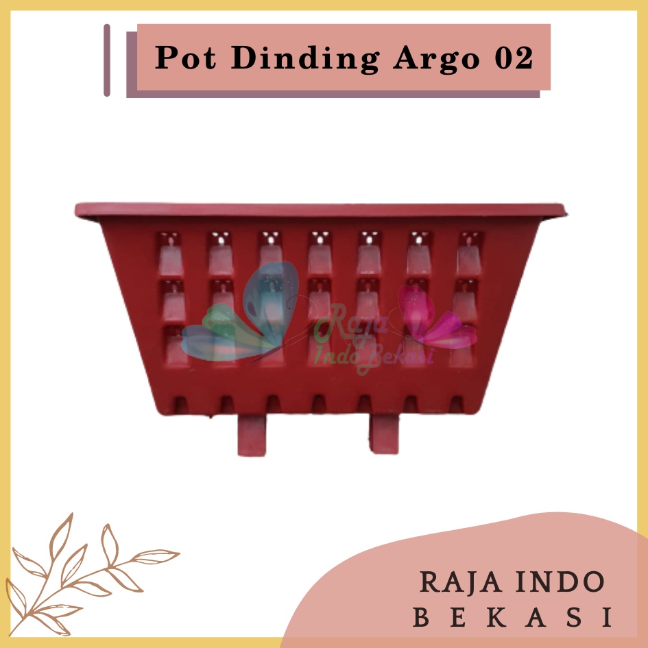 Pot Dinding Argo 02 Coklat Merah Bata Terraccota Terakota - Pot Dinding Tempel Cantol Argo 02 21 22 Cm Vertical Garden