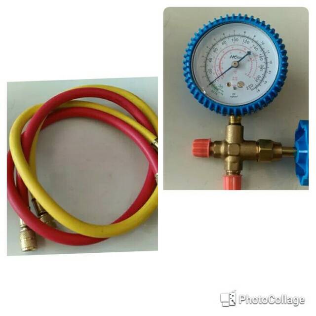 Paket single manifold + 2 selang r22 untuk pengisian freon