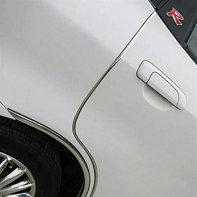Panjang 4M Lis Pintu Mobil Silver Crom Pengaman Pelindung Door Guard Universal List Doorguard Murah