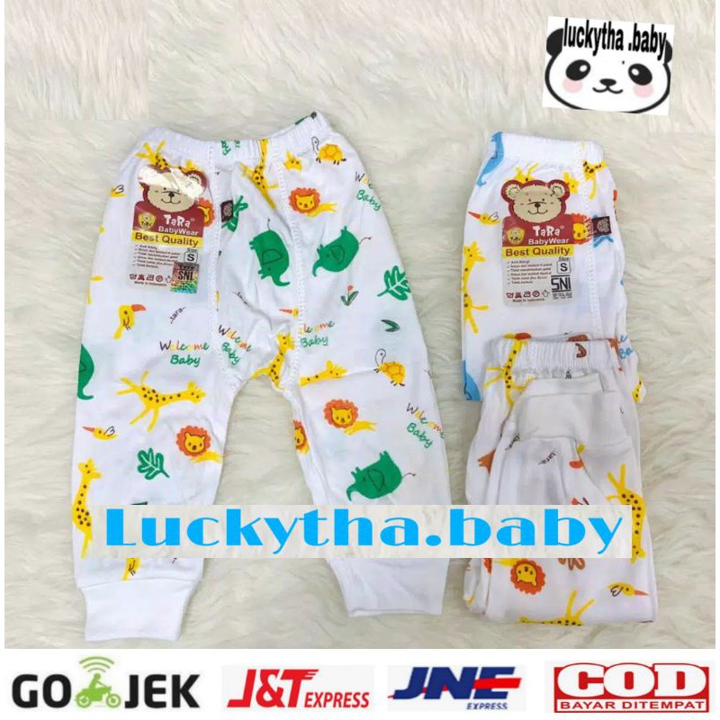 3pcs_ celana panjang bayi full print size s.m.l.xl/celana panjang Tara putih/perlengkapan melahirkan