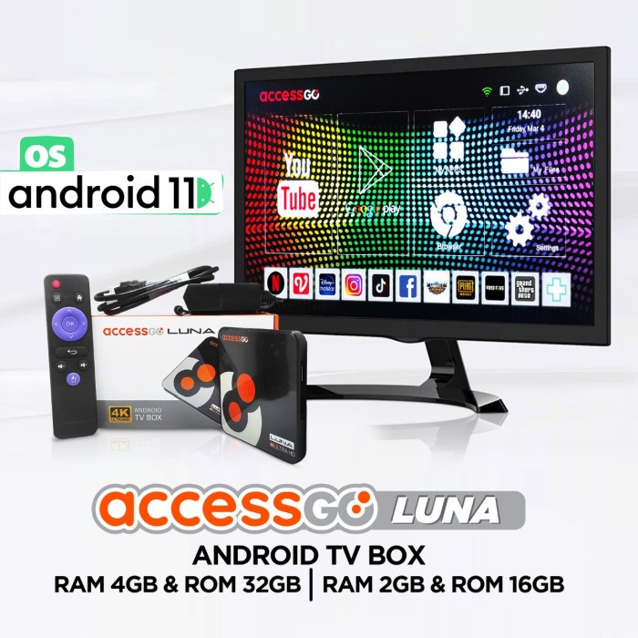 Jual Produk Terbaru Stb Tv Android 11 Accessgo Luna Tv Box Ram 2Gb/16Gb ...