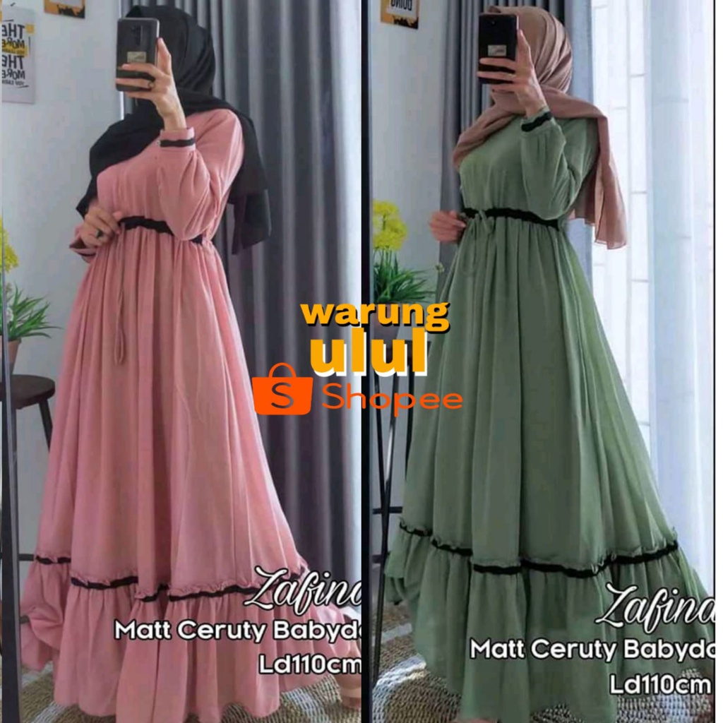 gamis zafina maxi ceruty full puring