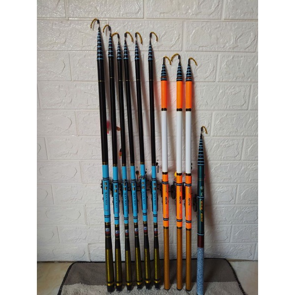 Joran Tegek Oregon Ikan Mas 360 , 450 , 540 ,Pancing Set Kolong Komplit Tinggal Pakai/plung bahan ca