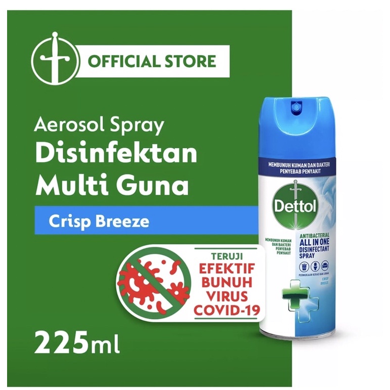 Dettol Disinfectant Spray Aerosol Hijau Bunuh Kuman Cepat Tanpa Air Morning Dew 450ml Surabaya