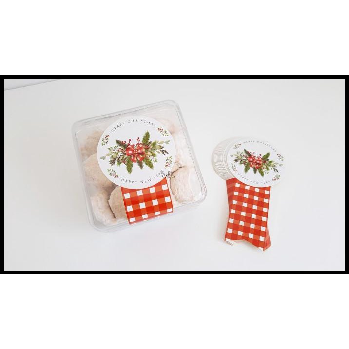 

(Sc021) Stiker Natal Christmas Wreath Untuk Toples 250Gr (Uk 7X14Cm)