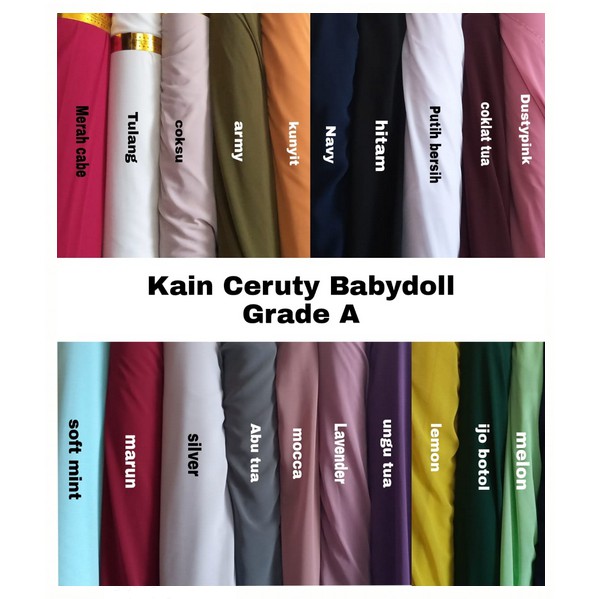 50cm Kain Ceruty Babydoll Grade A lebar 150cm Ceruti Babydol Gramasi 110gr