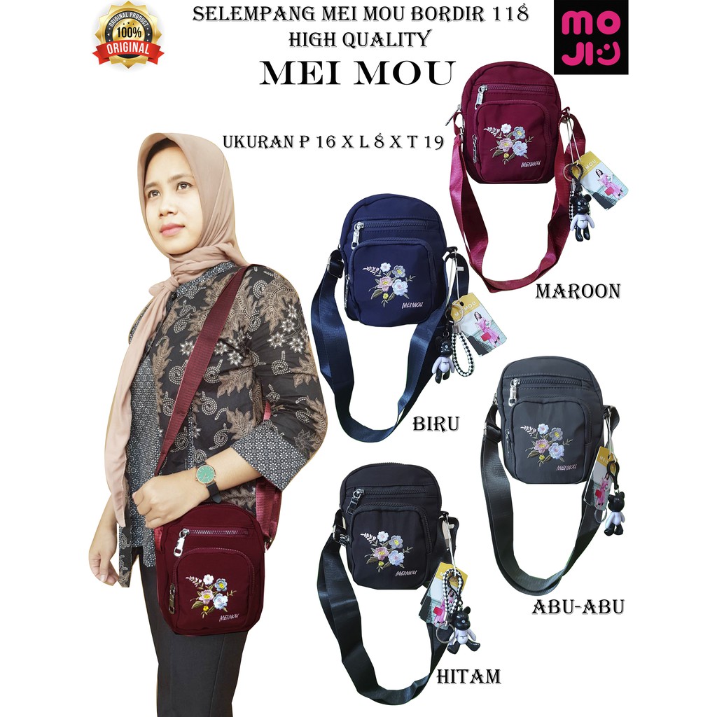 Tas wanita / Tas selempang / Tas Selempang Wanita Meimo 4 Ruang / Tas Bahu  Import High Quality / Sling Bag Meimou Motif Bunga